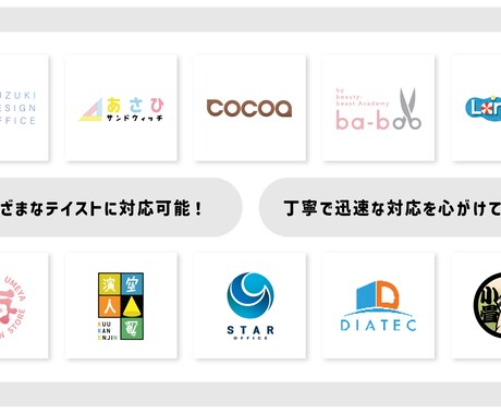 様々なテイストに対応！オリジナルロゴ制作をします 初めてでも安心！お客様の想いを汲み取ったロゴを制作します。 イメージ2