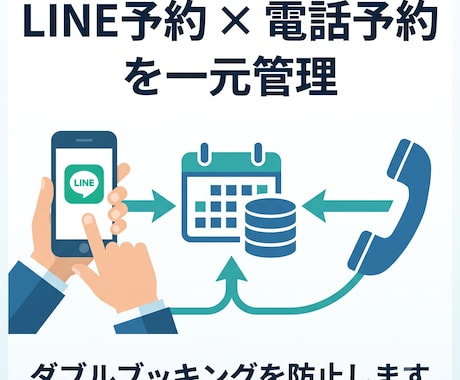 LINE予約と電話予約を一元管理します 二重予約なし、現場経験者が設計する予約システム イメージ1