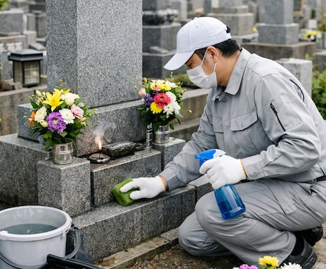 群馬県内にて行けない方の代わりお墓を掃除代行します 『行けない』を『大丈夫』に変えるお手伝いをします！ イメージ1