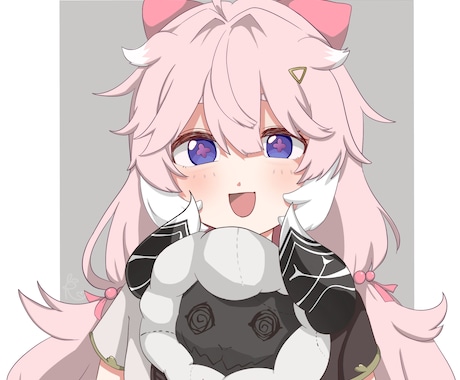 簡易イラスト、アイコン描きます 線画が同じ色での清書となります。髪の塗り方も簡易的に。 イメージ1