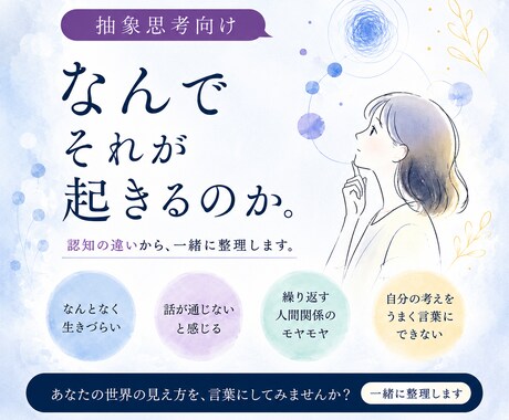 繰り返す出来事を、認知の視点から整理します その違和感や出来事、一緒に整理しませんか？ イメージ1