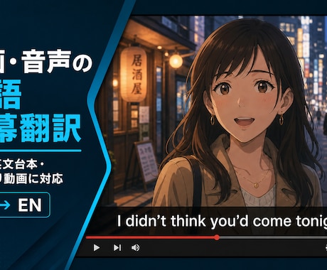 動画・音声を自然な英語字幕に翻訳します イメージ1