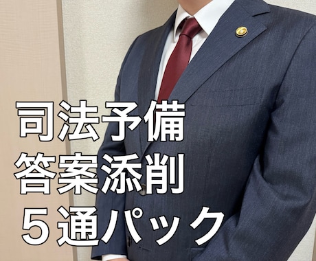 弁護士が司法試験・予備試験の答案５通添削します 司法試験論文民事系オールＡの弁護士が低価格で添削指導！ イメージ1