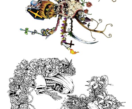 少しダークな感じの絵を描きます タトゥーや、ロック系が好きな方向け イメージ1
