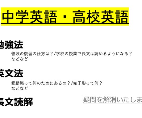 安価で丁寧！中学英語、高校英語の疑問を解決します 今だけ破格！3日間、中高生の英語の勉強をサポートします！！ イメージ1