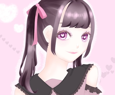 Twitterなどのアイコンを制作します キラキラ可愛い女の子のアイコン イメージ1