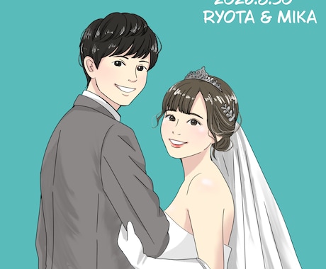 シンプルでおしゃれなウェルカムボードをお描きします 結婚式のはじまりをお二人らしい１枚で イメージ1