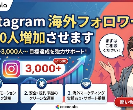 Instagramフォロワー3000人増加させます 即日対応・60日補填・ブランディング・集客強化の土台づくりに イメージ1