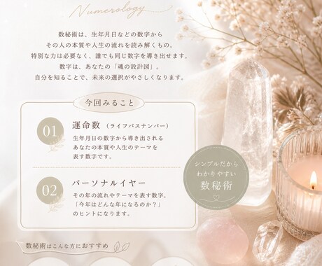 数秘占い致します 自分の強みや可能性を探しませんか( ´ ▽ ` ) イメージ1