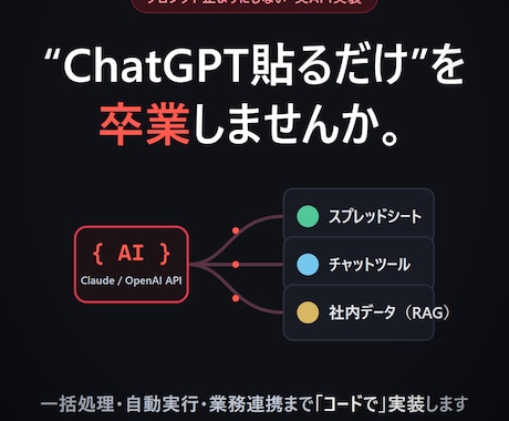 AIチャットボット・業務自動化を実装しますます プロンプト止まりにしない・実API/RAGまで実装 イメージ1
