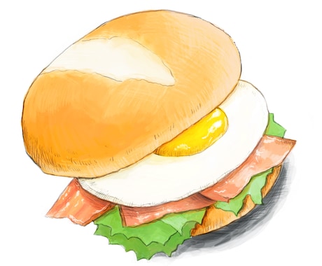 食べ物のイラストを中心に描きます イメージ1