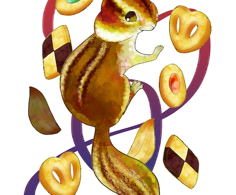 動物＆食べ物のイラスト描きます 食べちゃいたいくらい可愛いがモットー！ イメージ1