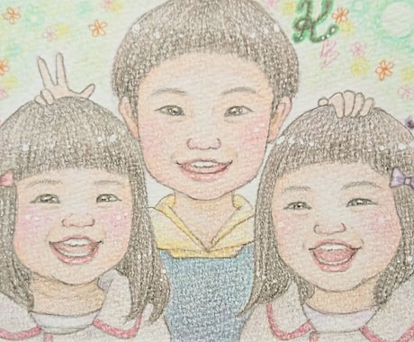 ほんわか優しい♡似顔絵描きます 家族やペットの似顔絵を、手書きで心温まる作品に仕上げます イメージ2