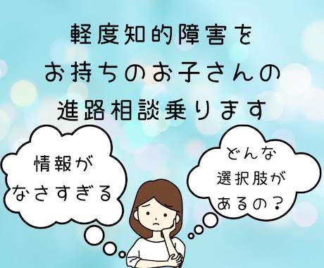 神奈川、軽度知的障害児の進路相談に乗ります 幼稚園・小学校・中学校・中学卒業後、進路選択悩んでませんか？ イメージ1