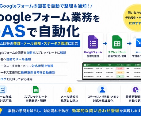 Googleフォーム業務をGASで自動化します イメージ1