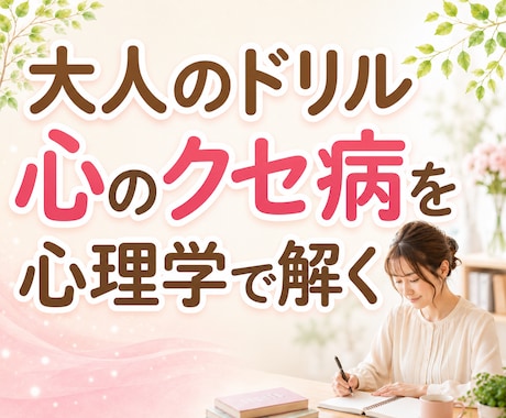 毎月大人のドリルで心のクセ病を心理学でひも解きます 生きづらさや起業の悩みを自己分析｜解決方法・心理学も学べます イメージ1
