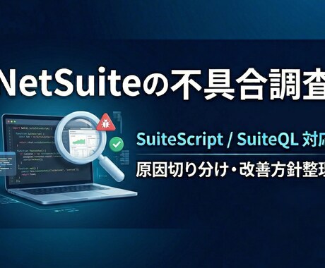 NetSuiteの不具合調査・相談に対応します 1テーマごとに原因調査と改善整理します イメージ1