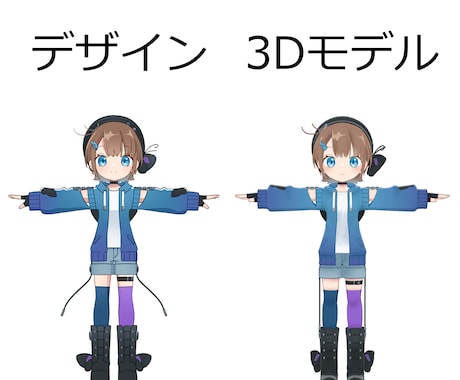 3Dモデル制作いたします 立ち絵のみでもOK！Vtuberさん向け3Dモデル イメージ2