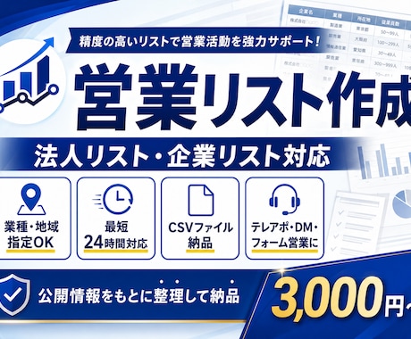 電話番号付き法人リストを作成します イメージ1