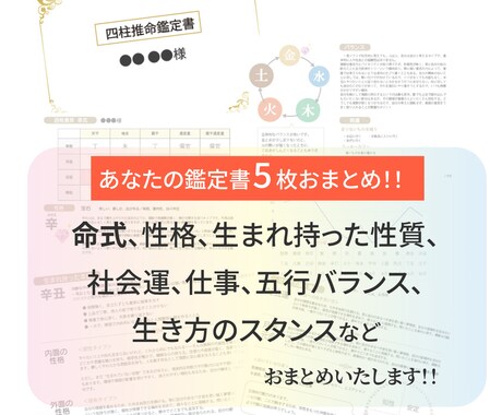 あなただけの四柱推命鑑定書を作成します 本質・才能・生き方のヒントをお届け イメージ2