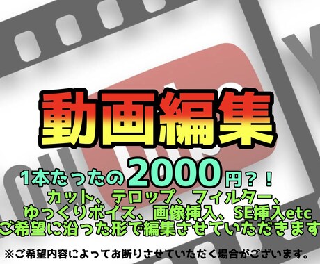 ジャンル問わずの動画編集を行います 格安の動画編集、初めての方にも依頼しやすい内容です！ イメージ1