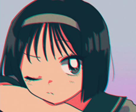 レトロで可愛い女の子アイコン描きます レトロな雰囲気の可愛い女の子のアイコンをお描きします！ イメージ1