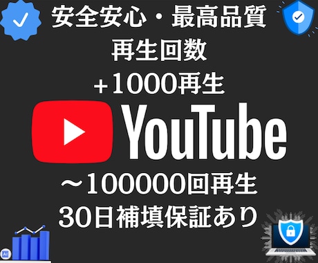YouTube動画１０００再生数拡大します おすすめ！再生回数が1,000回以上⏫ 最大で10万回可能⭐ イメージ1