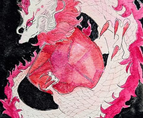 心トキメク誕生石と龍神様のイラスト描きます あなたをパワーアップさせる世界で1つのイラストお守り イメージ1