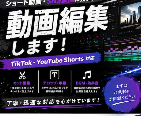 ショート動画を丁寧に編集します イメージ1