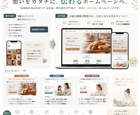 事業の魅力が伝わるホームページを制作します 構成・文章整理・デザイン・実装まで一括対応 イメージ2