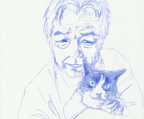ペット・ご家族の写真を鉛筆で写生いたします 鉛筆で手描き、ペットとご家族をスケッチ。加工も致します！ イメージ2