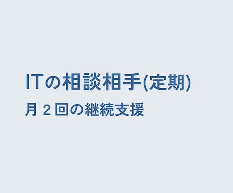 個人・小規模事業者向け｜IT顧問・相談お受けします 【月2回定期購入】継続的なIT・業務の相談サービスです イメージ1