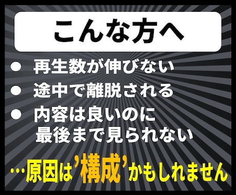 YouTube台本｜構成設計で再生維持率改善します 離脱されない構成設計｜解説動画・チャンネル方針に対応 イメージ2