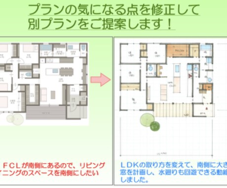 一級建築士が住宅のプラン案をご提案いたします 豊富な住宅設計の経験と知識で、より良い間取りを提案します イメージ2