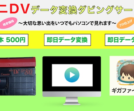 ミニDVデータを動画ファイルに変換します あなたの大切な思い出を甦らせます イメージ1
