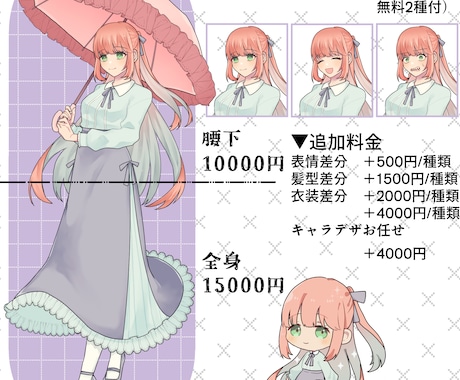 TRPG・ゲームの立ち絵等、制作します 20代の男女が得意です！創作活動のお手伝いに♪ イメージ2
