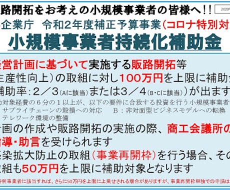小規模事業者持続化補助金の申請書を作ります 事業計画書作成の専門家、中小企業診断士が支援します イメージ2