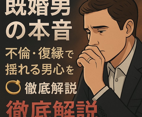 既婚男性の本音不倫・復縁で揺れる男心を徹底解説ます 秘密の恋に悩む女性のために寄り添います イメージ1
