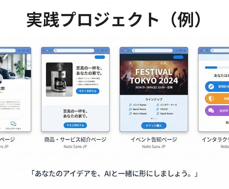 バイブコーディング・Web1枚ページ作成教えます カリキュラム付きサポート・未経験者OK イメージ2