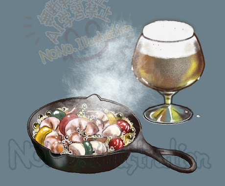 美味しそうな食べ物 飲み物お描きします 香ばしい香り！いい焦げ色！味や香りまで伝わる絵をお描きします イメージ2