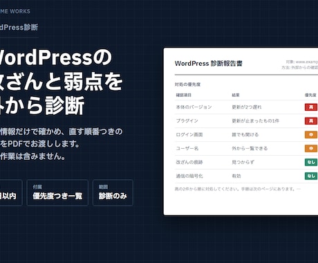 WordPressの改ざん兆候と脆弱性を点検します イメージ1