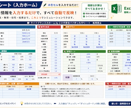 将来のお金が見えるライフプラン表を提供します 30代子持ちパパが本気で考えた家計の未来設計シート イメージ2