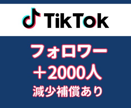 TikTok フォロワー 2000人 増やします 振り分け可能・保障あり・2000人以上はオプションあり イメージ1