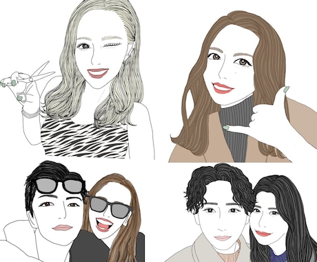 即対応◎おしゃれで飾れる似顔絵描きます シンプルでおしゃれ！プレゼントなどにぴったりな似顔絵です♪ イメージ1