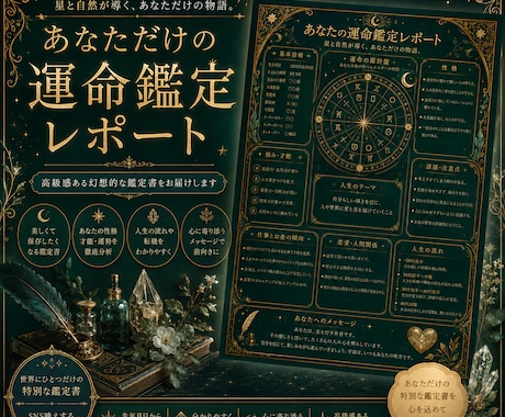 高級感ある幻想的な「運命鑑定レポート」を制作します あなたの人生を、美しい運命レポートに イメージ1