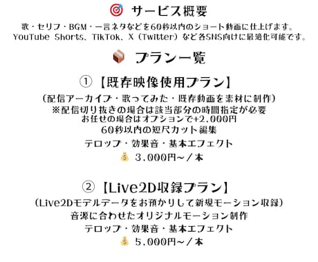 VTuber向け！ショート動画を高品質に制作します 歌や配信の名場面をSNS映え動画に！もちろん音源動画もOK！ イメージ2