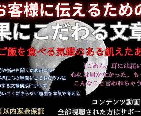 お客様に伝えるための結果にこだわる文章術を伝えます ごめん、耳には届いたけど心には届かなかった。もっぺん頼む イメージ1