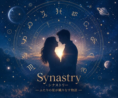 相性診断（シナストリー）で二人の相性を判定します ホロスコープを重ねてベストポイントを判断します。 イメージ2
