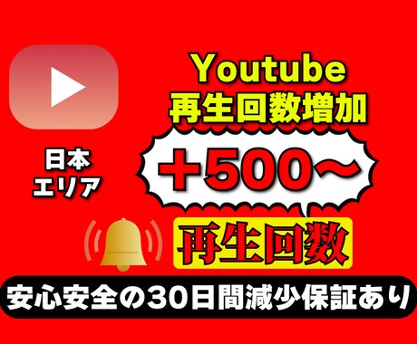 YouTubeの日本エリアの再生回数を増やします YouTube日本エリアの再生回数を高品質＆激安で500増加 イメージ1