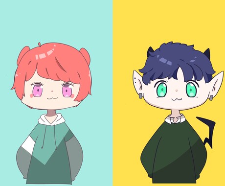 ぽっぷでかわいいアイコン用・SDイラスト作ります 3日以内に納品！シンプルアイコン用イラストをお届け！ イメージ2